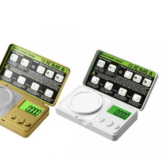 ZmoTek CX-555A 0.001g laboratory precision scale in gold and silver finish
