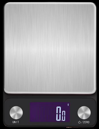 ZmoTek DH-K21 stainless kitchen scale, 10kg, with circular buttons