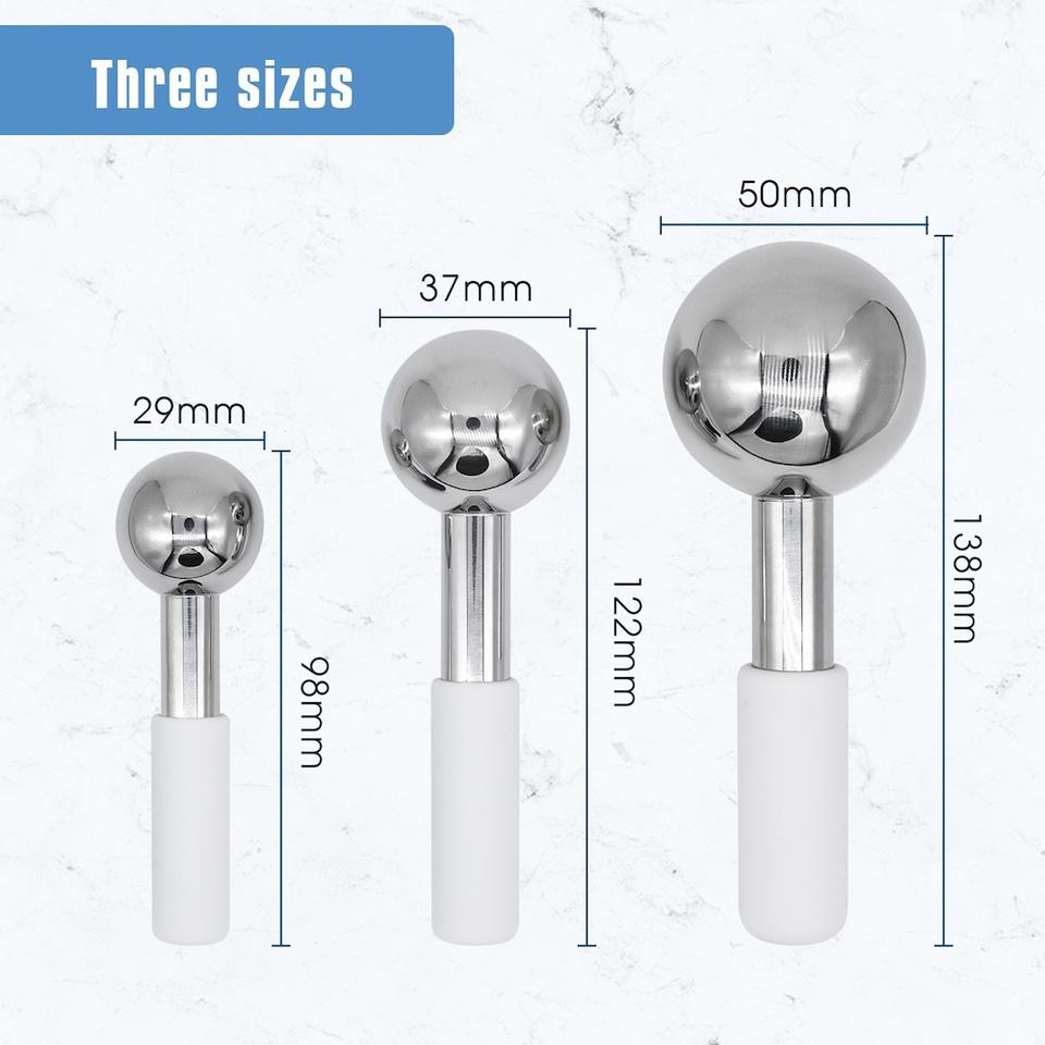 Cryo globe size chart with three ball diameters