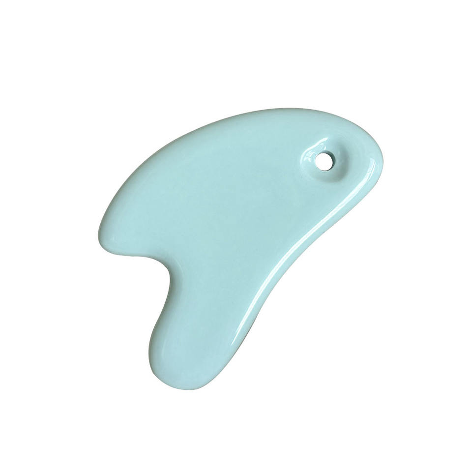 GSK14 Ceramic Fish Gua Sha Board Mint Green view 1