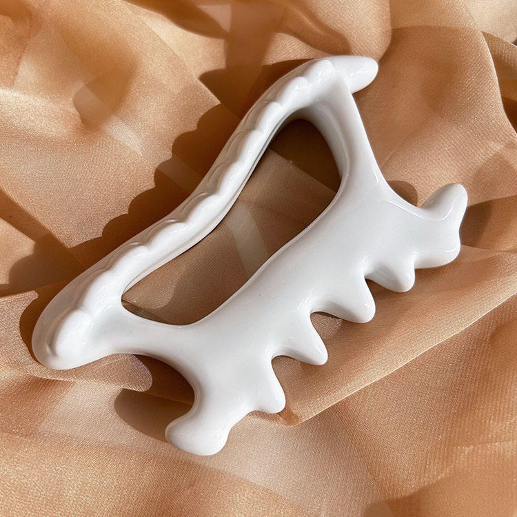 GSK09 Ceramic Bone-Shape Gua Sha Board with Teeth view 4