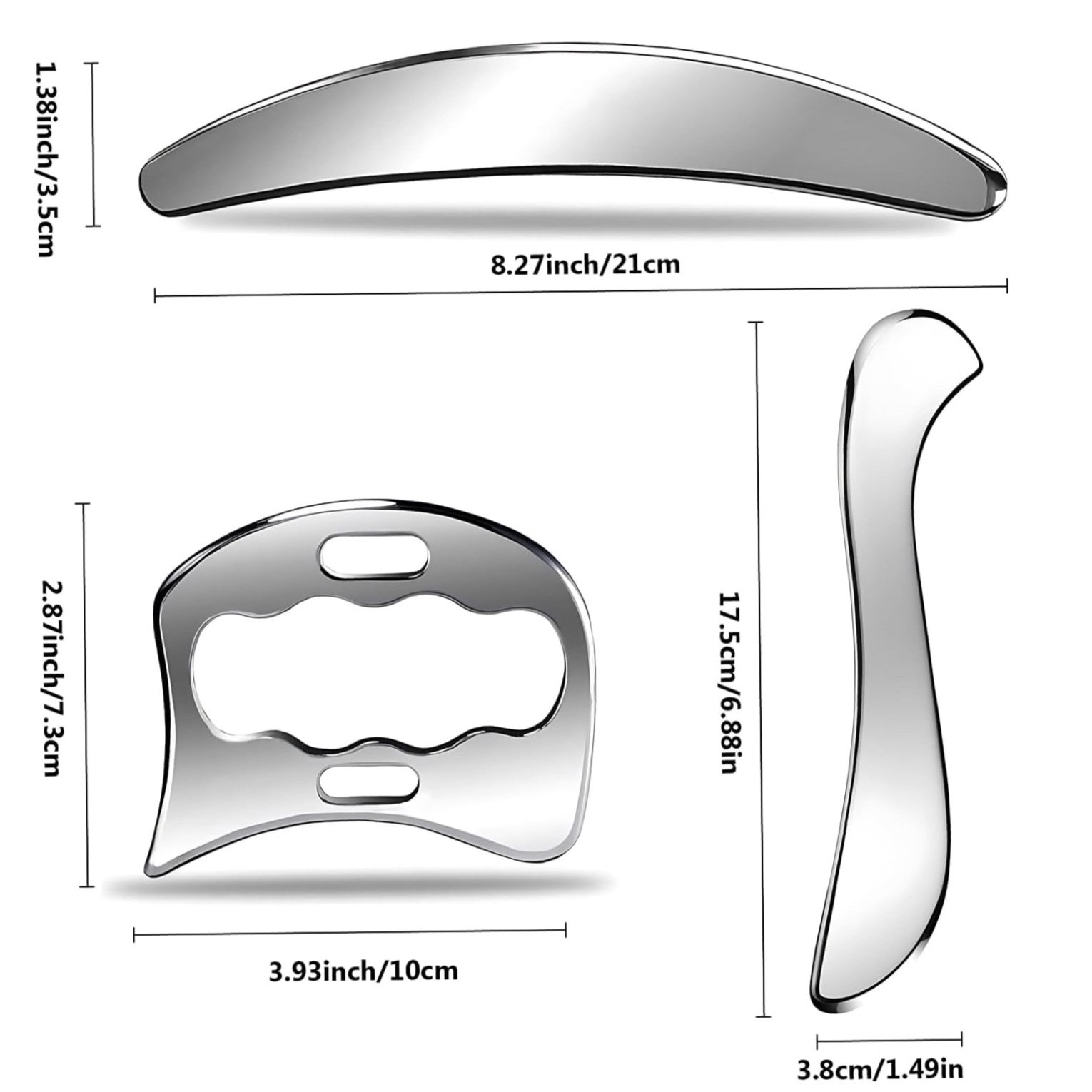 C-Shape Body Stainless Steel Gua Sha Tool for Deep Tissue Massage
