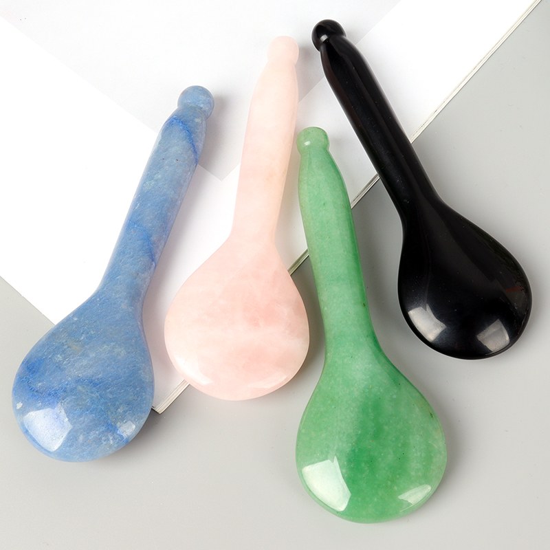 Four-colour spoon gua sha set standing