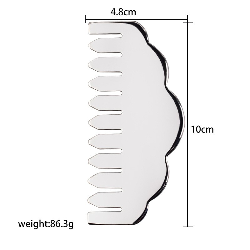 Stainless Steel Comb Gua Sha Board with Wavy Edge