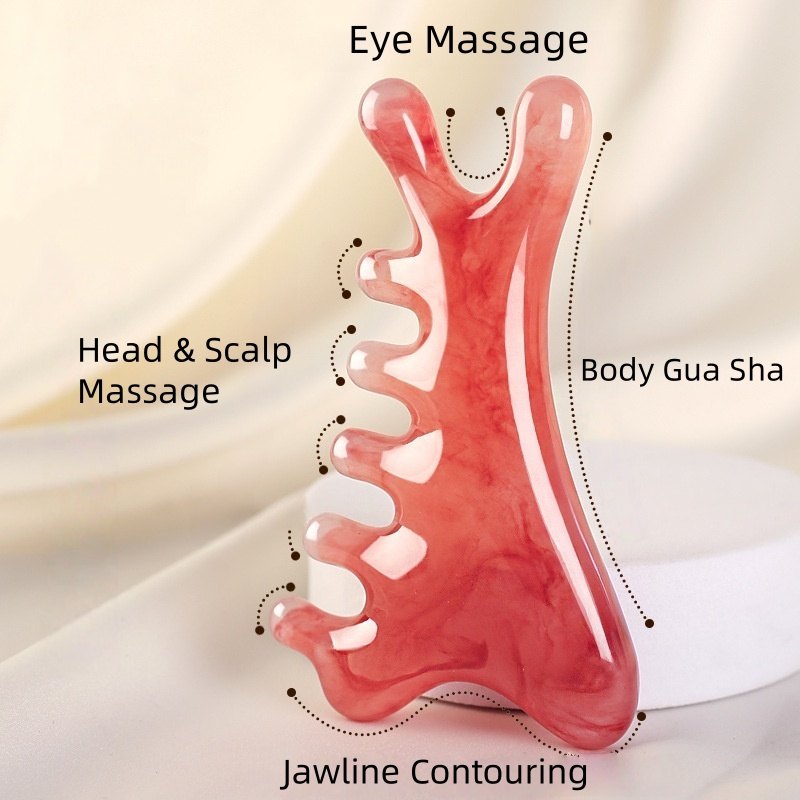 Four functions: eye massage, head and scalp massage, body gua sha, jawline contouring