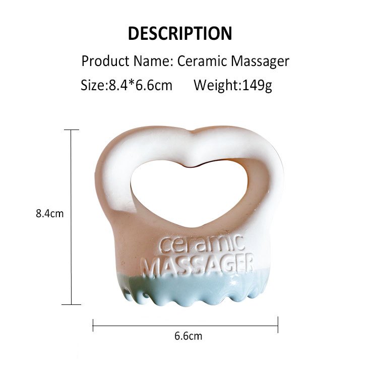 GSK45 Ceramic Heart Frame Wave Handle Massager 8.4 cm view 5