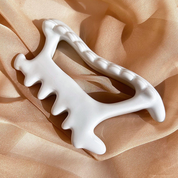 GSK09 Ceramic Bone-Shape Gua Sha Board with Teeth view 5