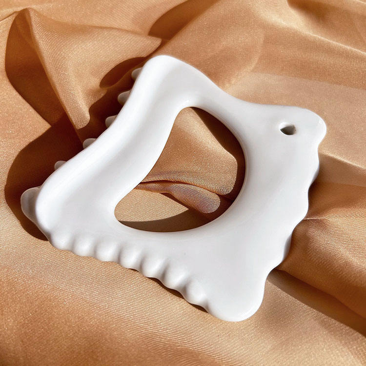 GSK17 Ceramic Rectangle Gua Sha Board with Tooth Edge view 4