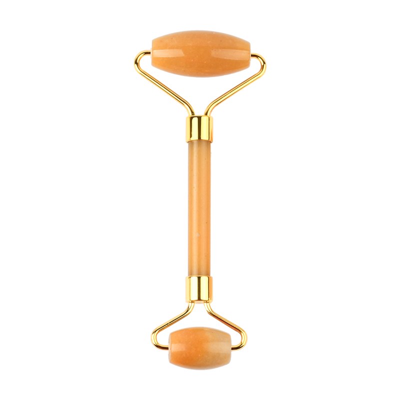 Orange aventurine dual-head face roller