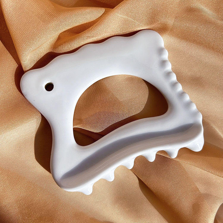 GSK17 Ceramic Rectangle Gua Sha Board with Tooth Edge view 2
