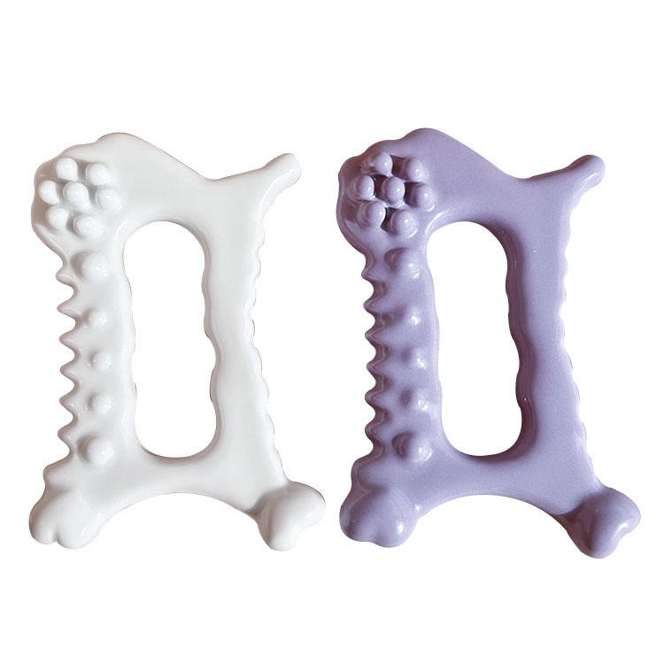 GSK10 Ceramic W-Shape Gua Sha Board White and Lilac view 1