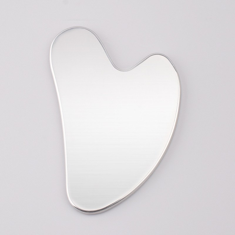 Stainless Steel Small Heart Gua Sha Board with Comb Edge