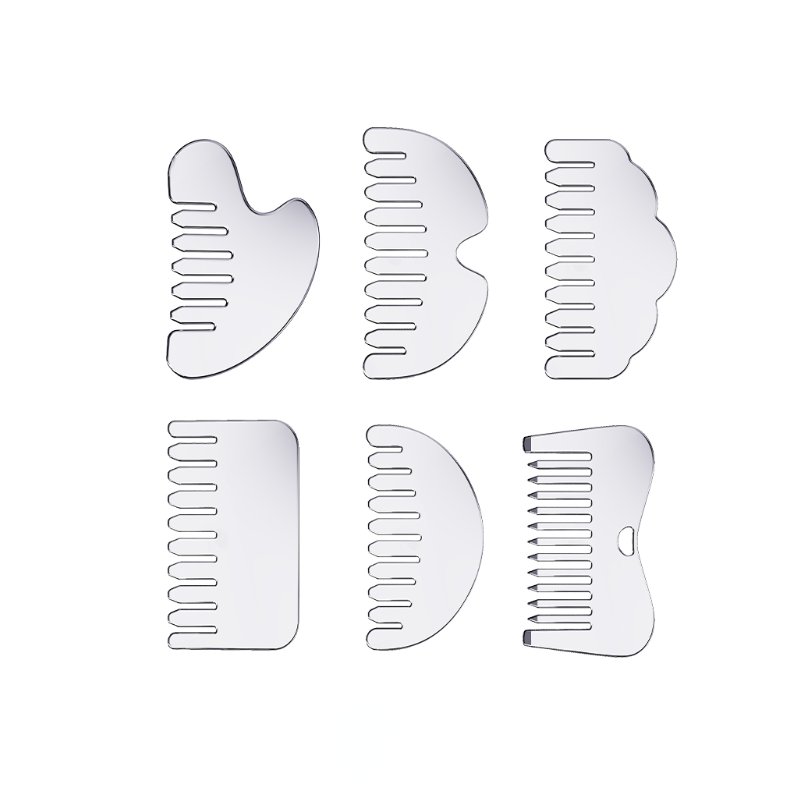 Custom Logo 304 Stainless Steel Gua Sha Massage Comb Tool
