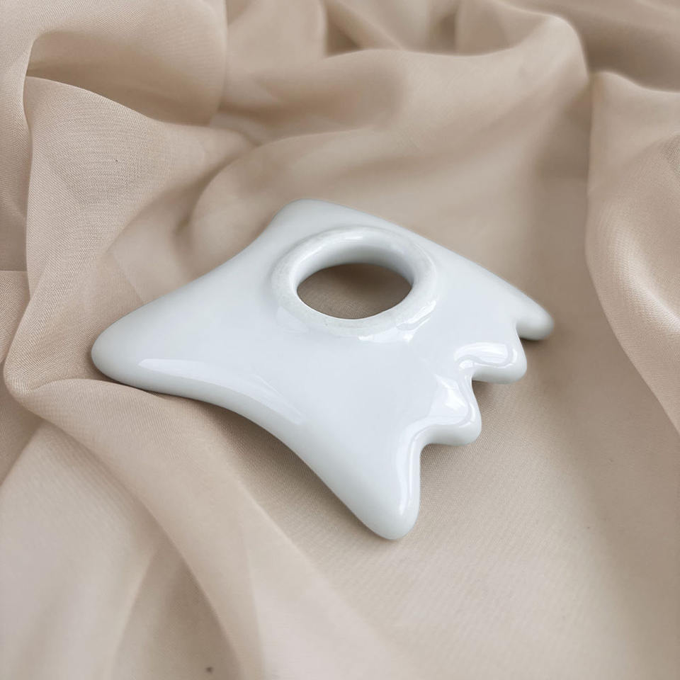 GSK19 Ceramic Square Gua Sha Board with Tooth Corners view 6