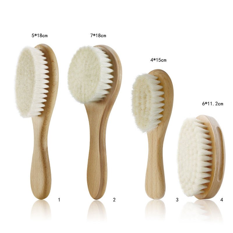 Size chart: four baby brush shapes 5x18, 7x18, 4x15 and 6x11.2 cm