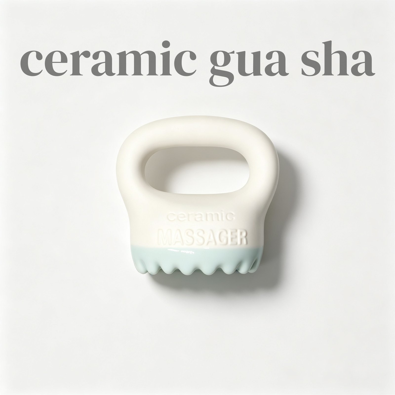 GSK44 Ceramic Scallop Handle Massager Blue 8 cm view 3
