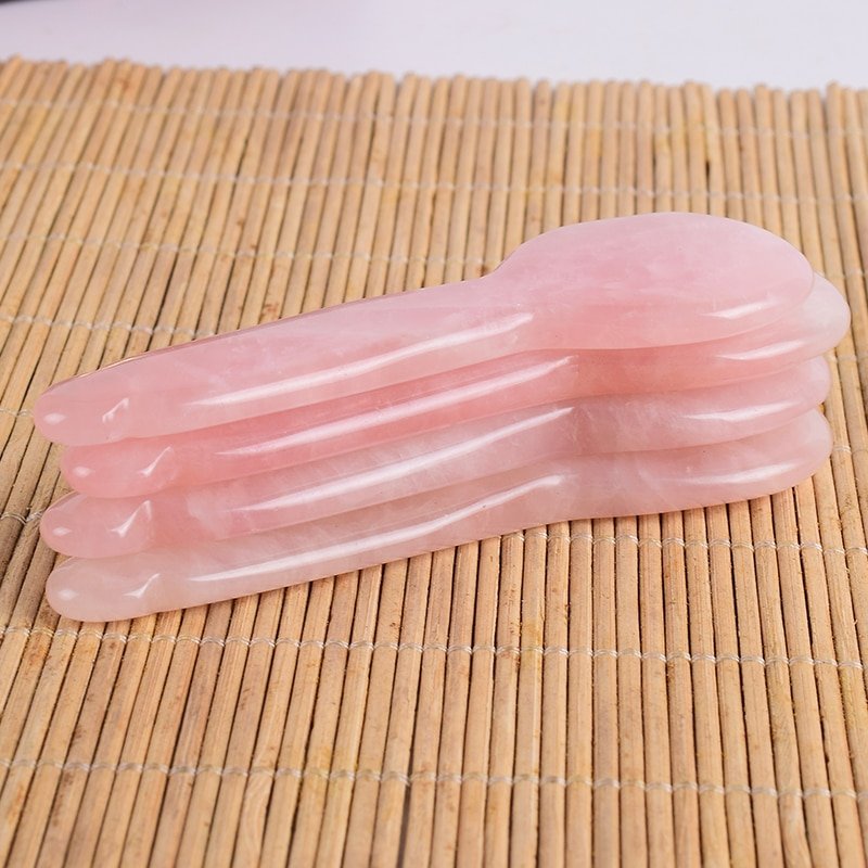 Rose Quartz Paddle Gua Sha Facial Massage Tool Wholesale detail 6