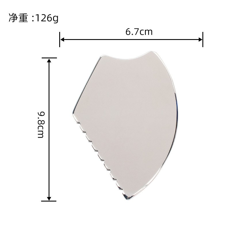 Stainless Steel Drop Gua Sha Board with Comb Edge