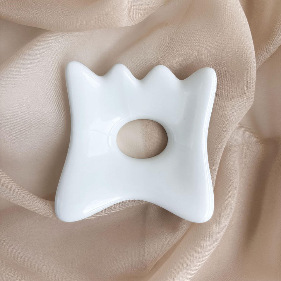 GSK19 Ceramic Square Gua Sha Board with Tooth Corners view 3
