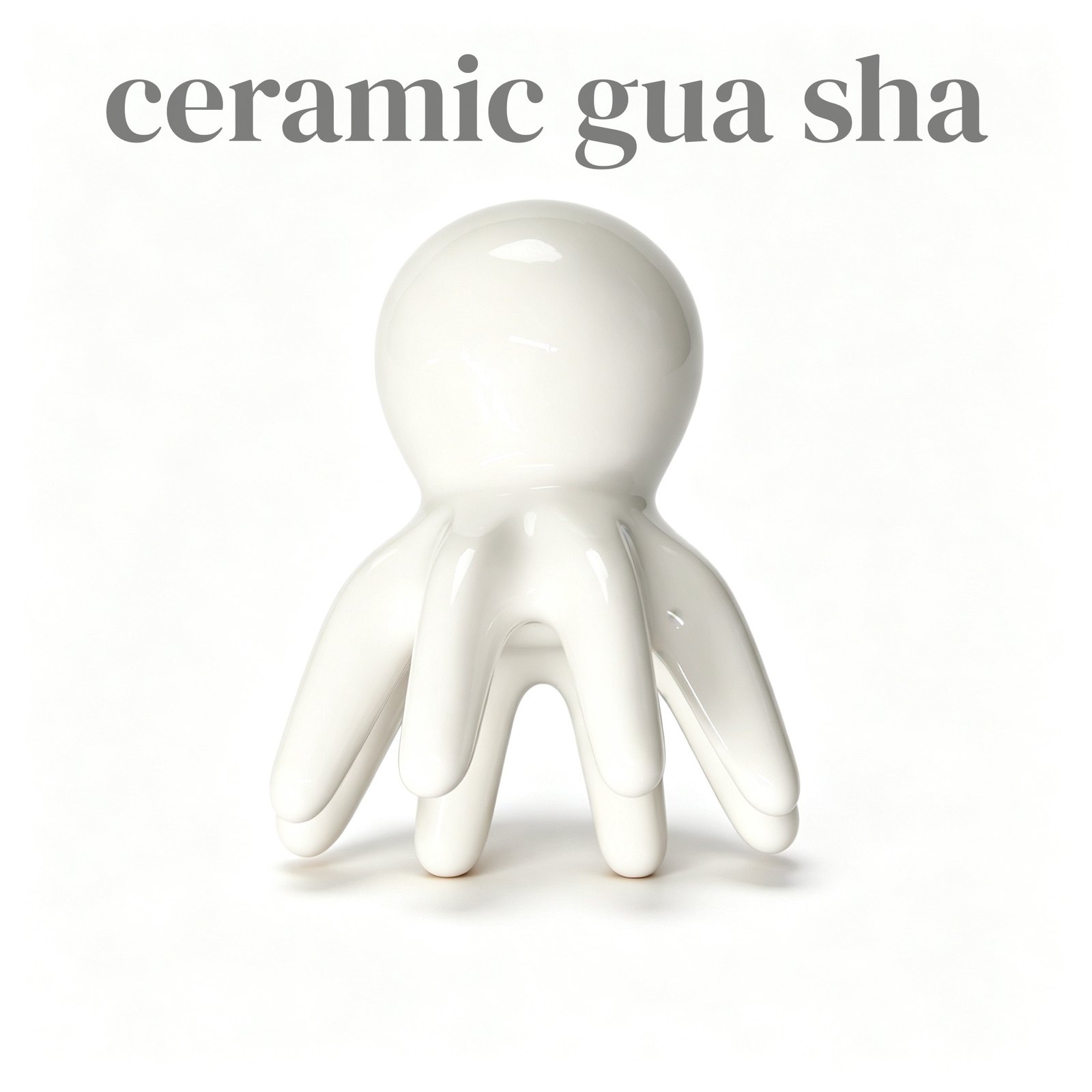 GSK50 Ceramic Octopus Tentacle Massager White 9.4 cm view 3