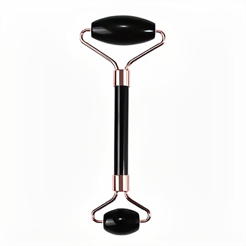 Obsidian dual-head face roller, black handle