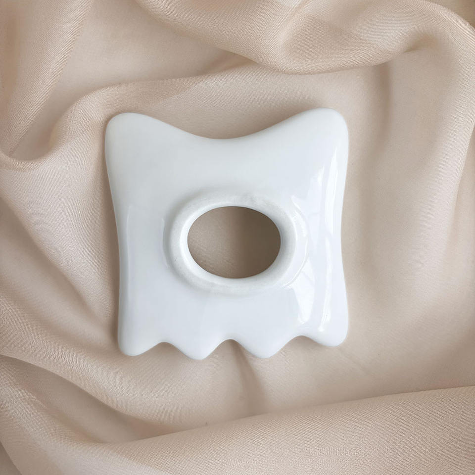 GSK19 Ceramic Square Gua Sha Board with Tooth Corners view 2