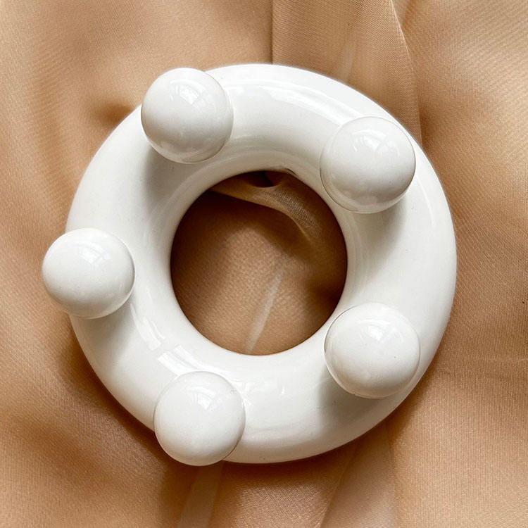 Ceramic donut shape gua sha massager view 2