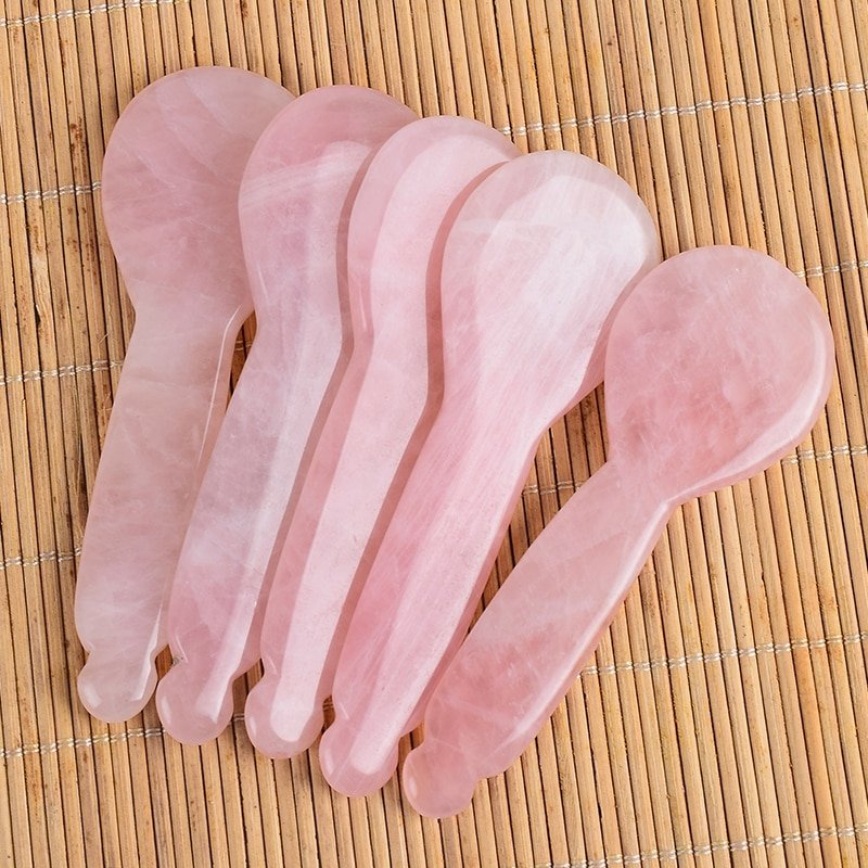 Rose Quartz Paddle Gua Sha Facial Massage Tool Wholesale detail 3