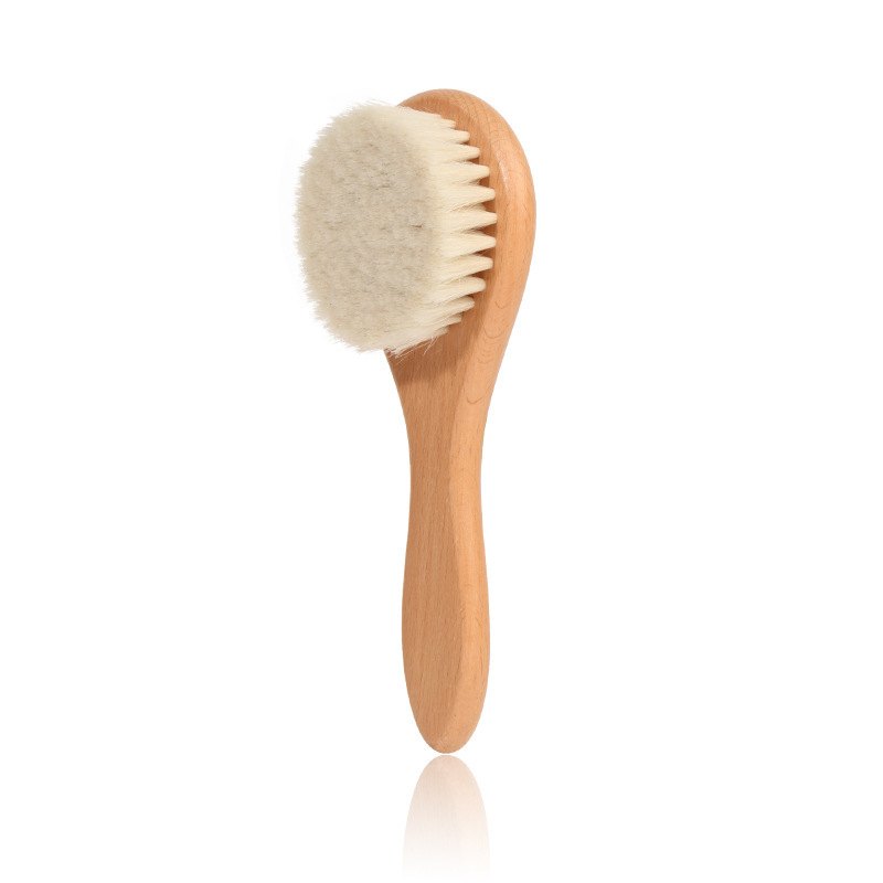Single barber brush side view