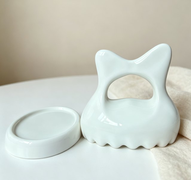 GSK42 Ceramic Cat-Ear Ring Handle Body Massager 11 cm view 5