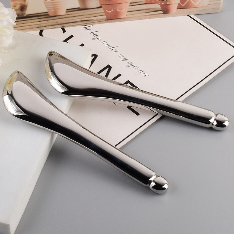 Stainless Steel Curved Head Facial Massage Wand