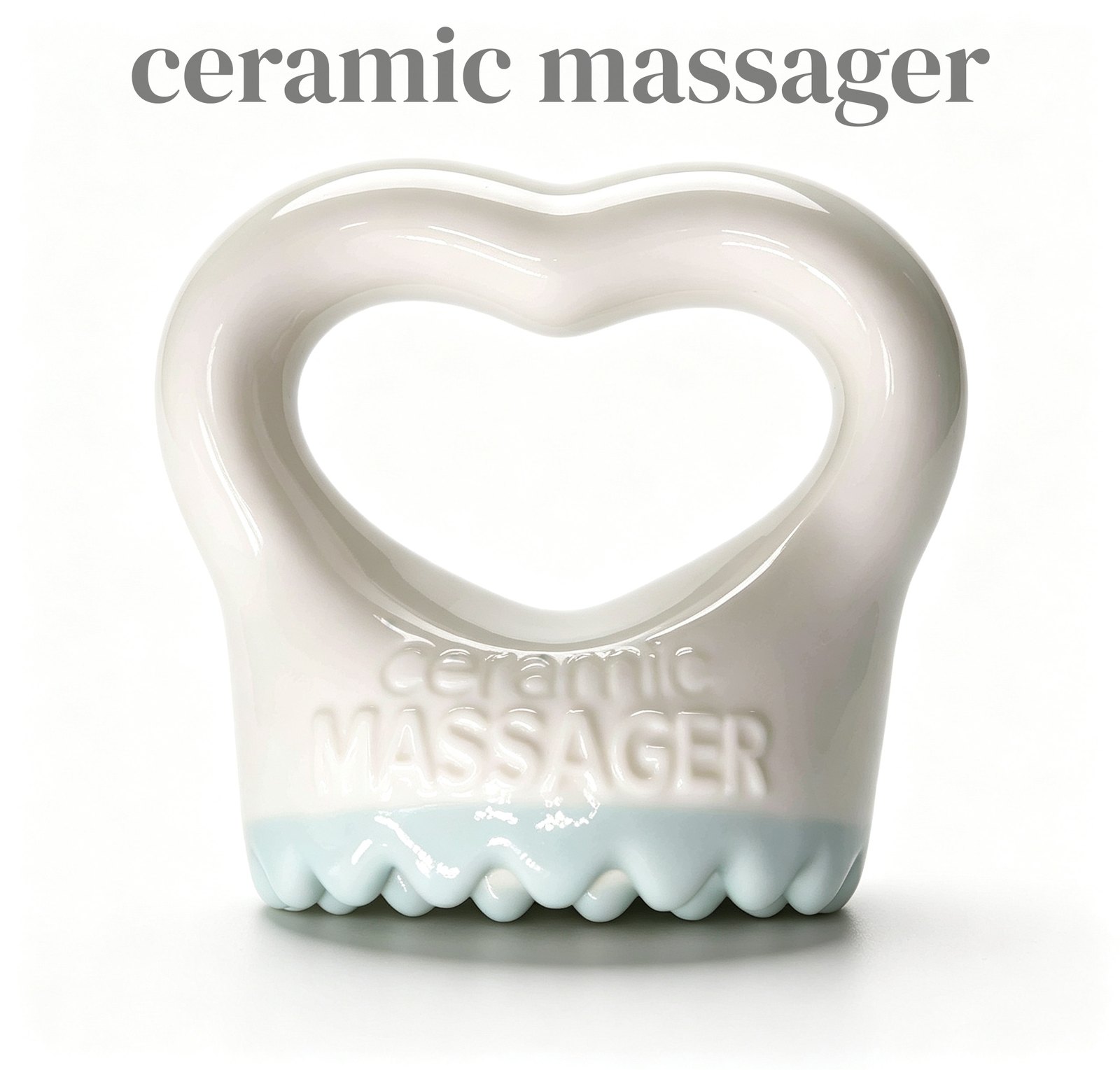 GSK45 Ceramic Heart Frame Wave Handle Massager 8.4 cm view 2