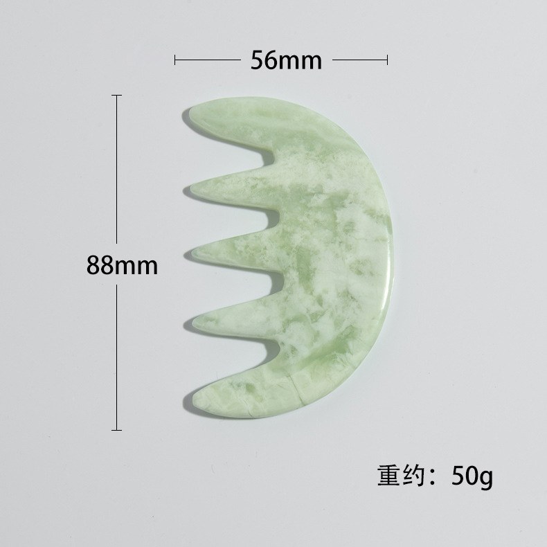 Five-tooth comb size drawing 56 x 88 mm, 50 g, light green