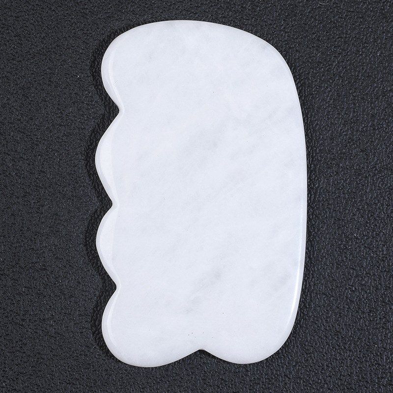 White jade scalloped gua sha board