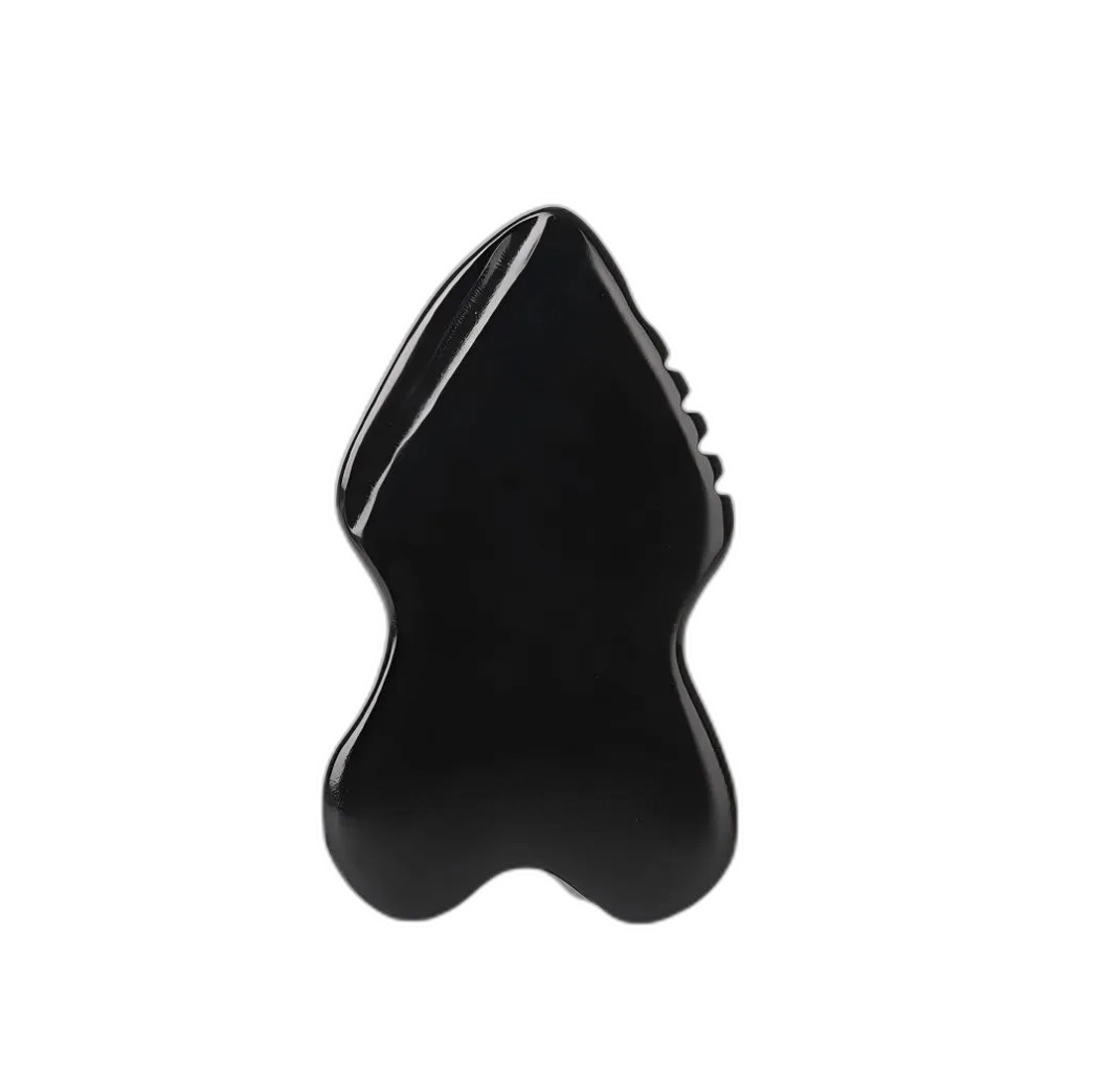 GSB-11 Customized LOGO Black Bian Stone Gua Sha For Facial Massager
