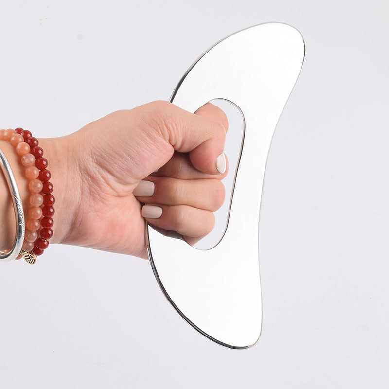 Stainless Steel Curved Head Facial Massage Wand