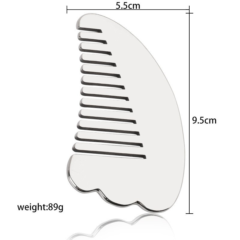 Stainless Steel Wide Comb Gua Sha Board with 12 Teeth