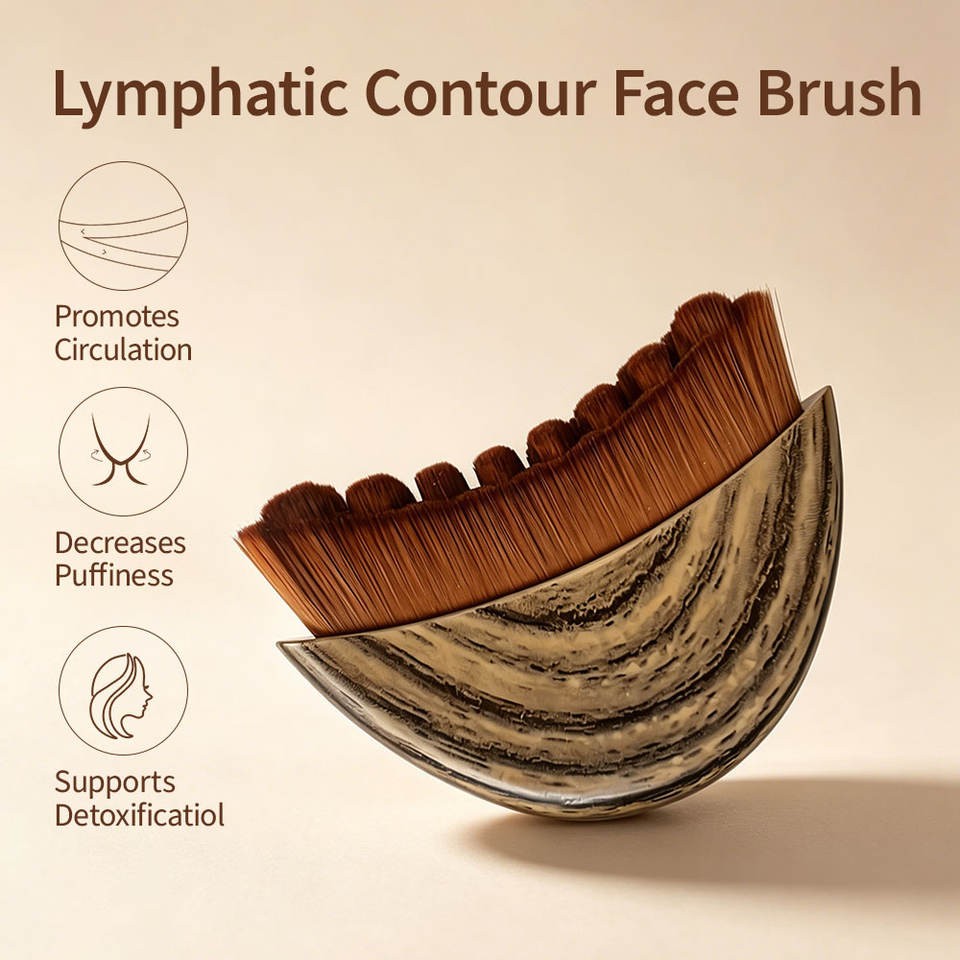 Oval lymphatic face brush benefits: circulation, puffiness, relaxation