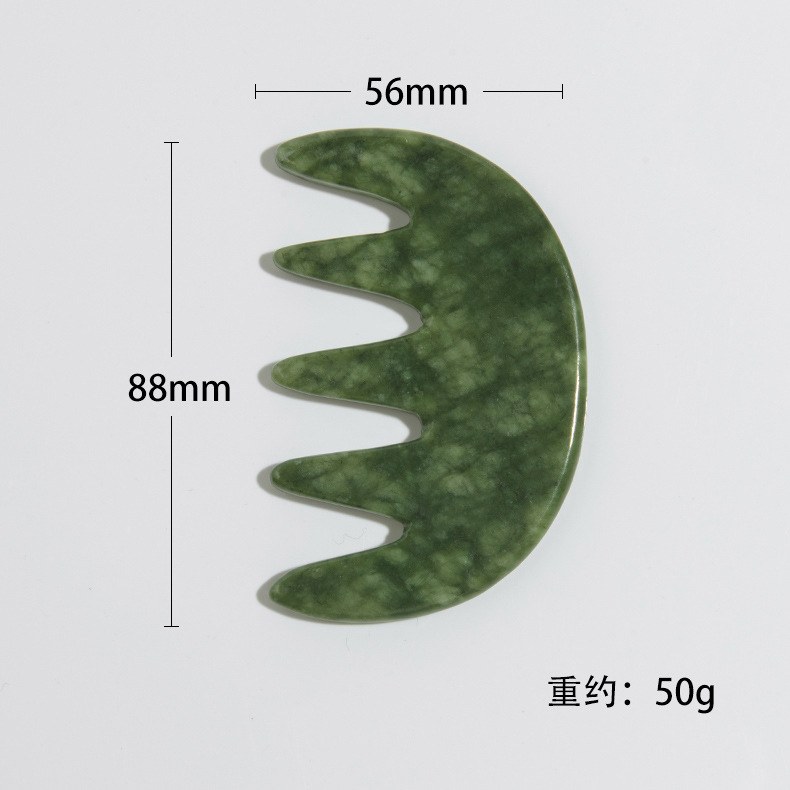 Five-tooth comb size drawing 56 x 88 mm, 50 g, dark green