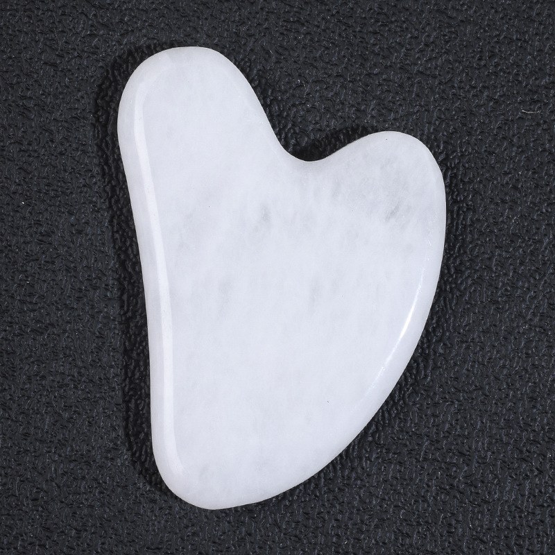 White jade heart gua sha board