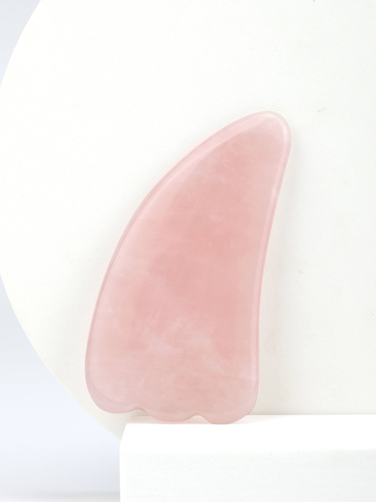 Rose Quartz Horn Shape Gua Sha Tool for Face and Neck detail 6
