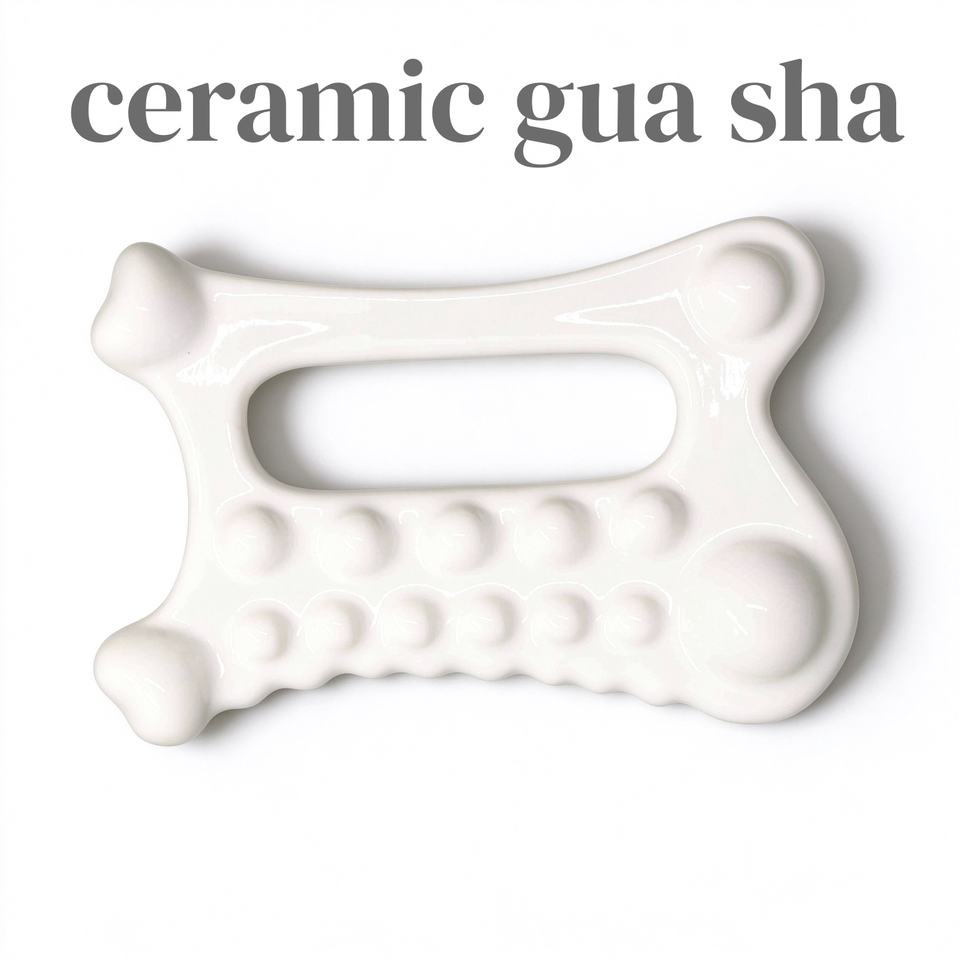 GSK04 Ceramic W-Shape Board with Pearl Massage Dots 11.3 cm view 1