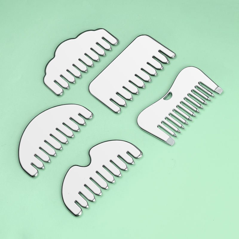 Custom Logo 304 Stainless Steel Gua Sha Massage Comb Tool detail image 3