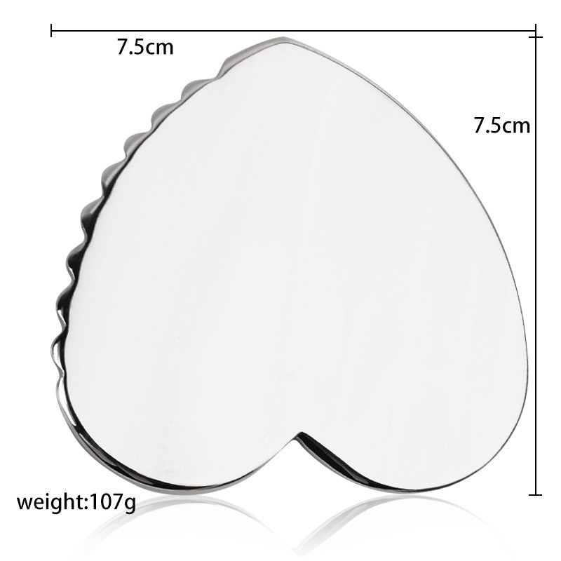 Stainless Steel Heart Comb Gua Sha Board for Facial Lifting