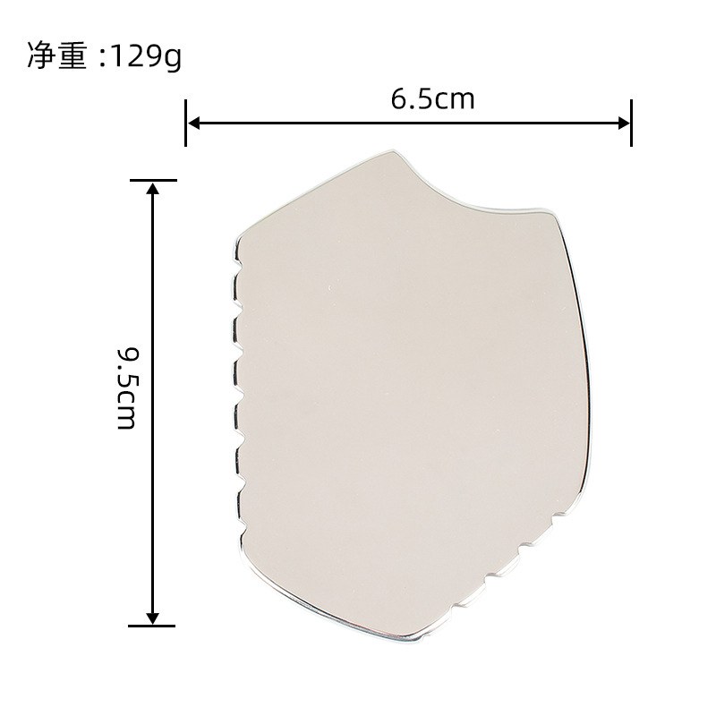 Stainless Steel Fan Gua Sha Board with Comb Edge