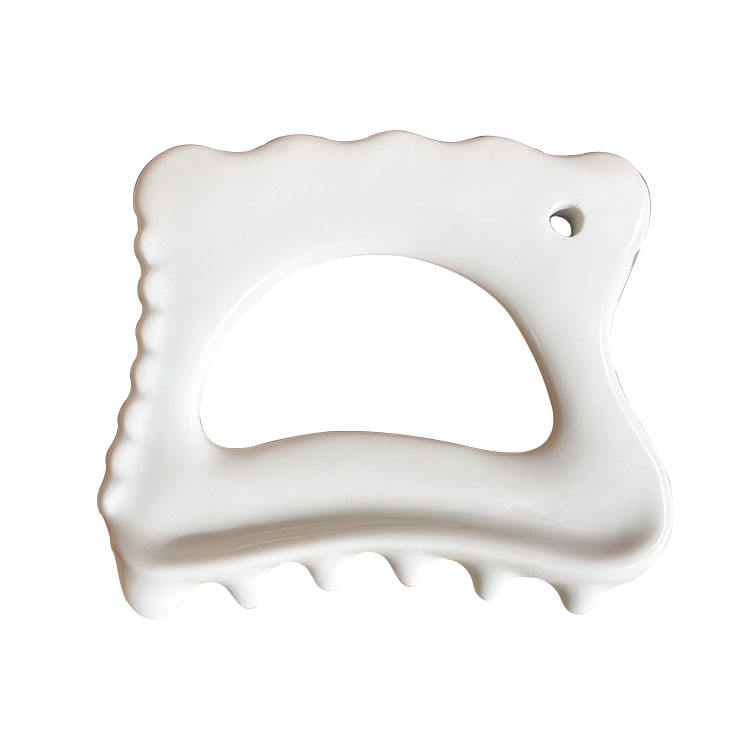 GSK17 Ceramic Rectangle Gua Sha Board with Tooth Edge view 1