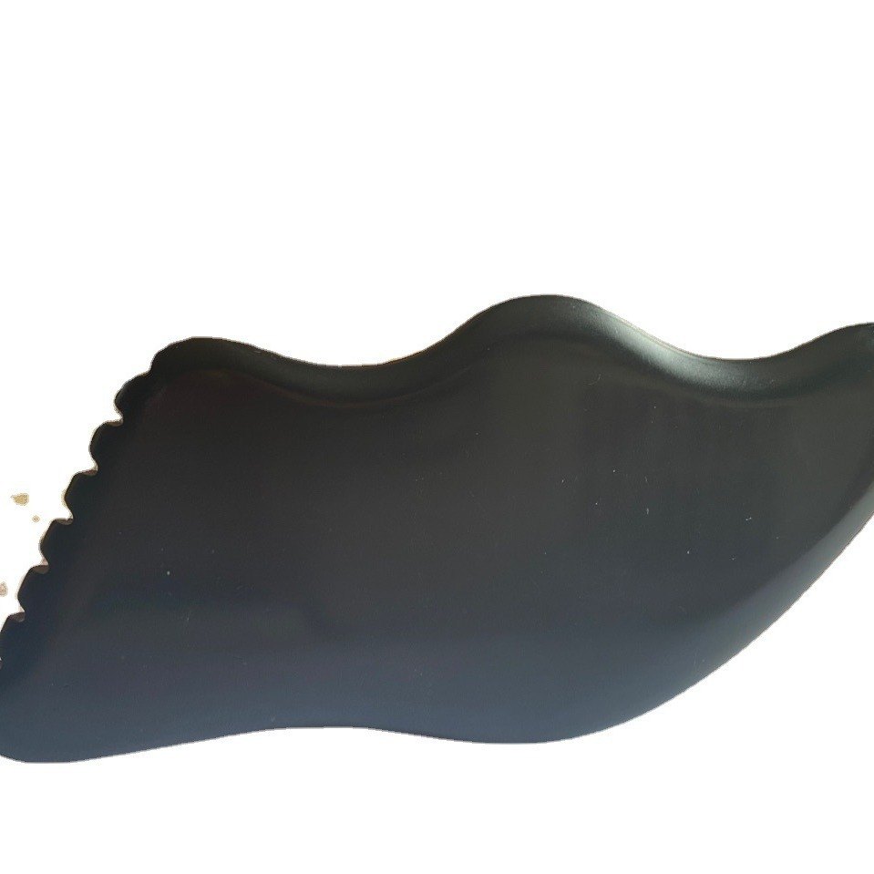 Black Bian Stone Y Shape Gua Sha Board with Comb Teeth detail 6