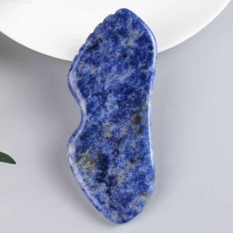Blue sodalite wing gua sha board