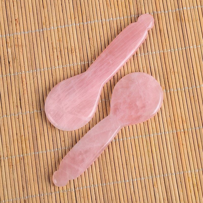 Rose Quartz Paddle Gua Sha Facial Massage Tool Wholesale detail 4