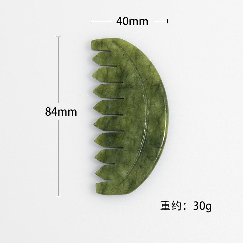 Moon green jade comb 40 x 84 mm, about 30 g
